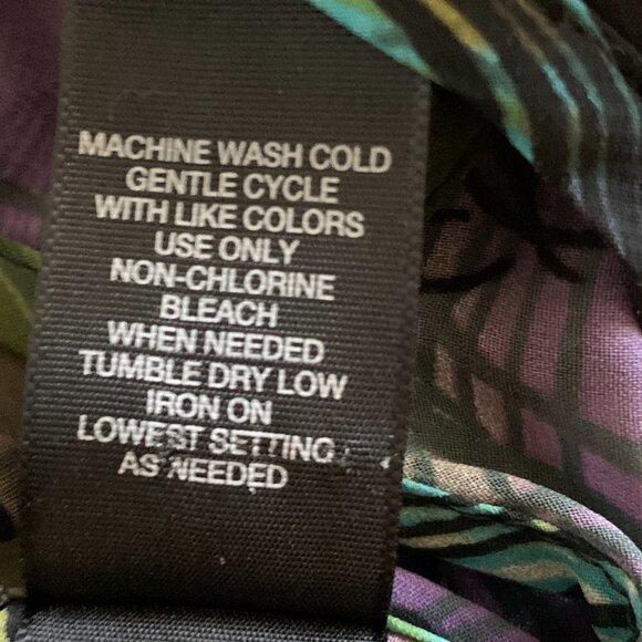 Bisou Bisou Sleeveless Sheer Ruffle Top Peacock Print Sz XS #138J - Picture 7 of 7